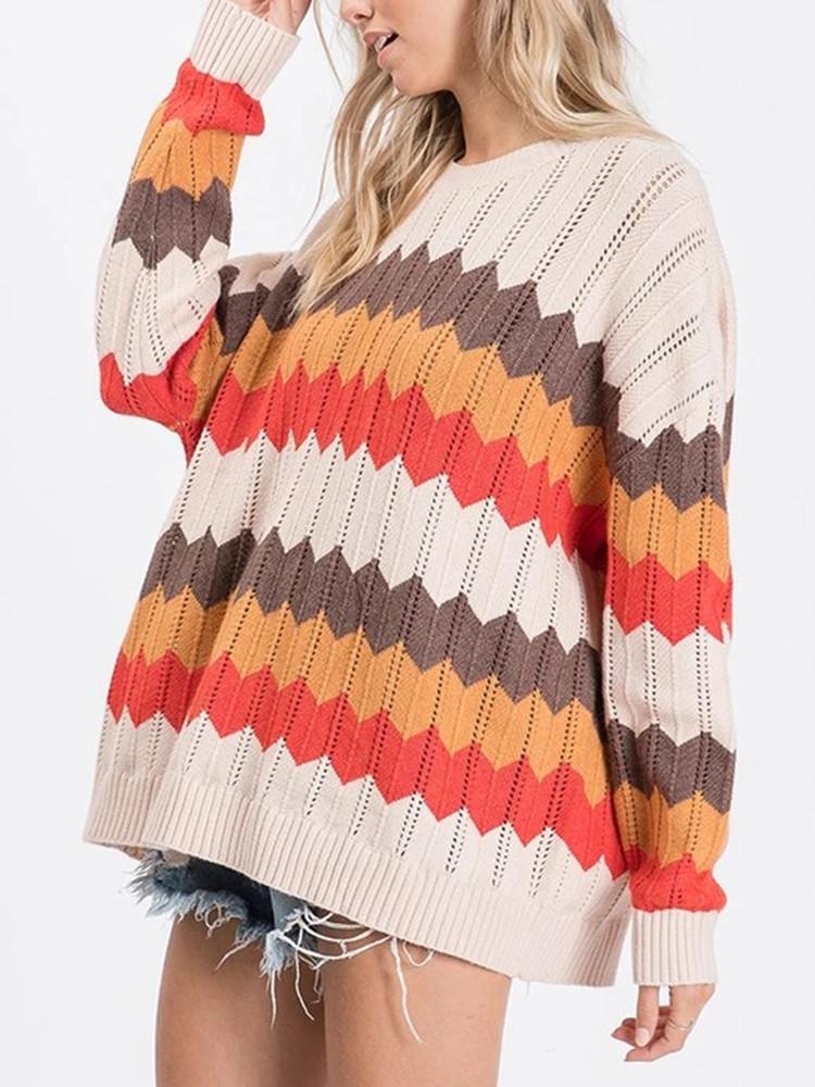 Pull à Rayures Couleur Zigzag