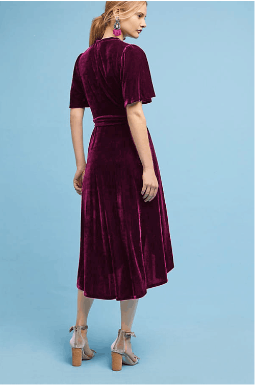 Robe Longue En Velours Irrégulière