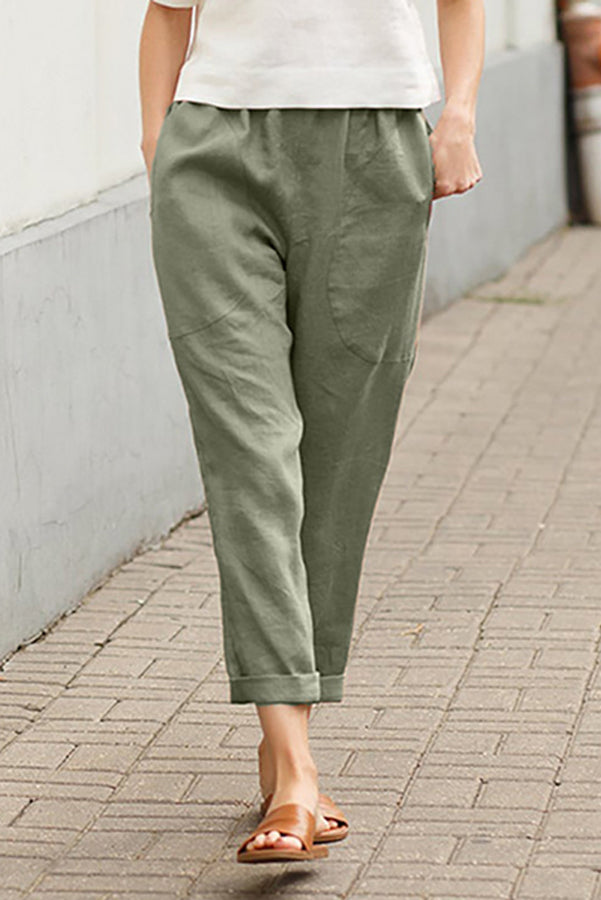 Volt Linen blend Drawstring Pants