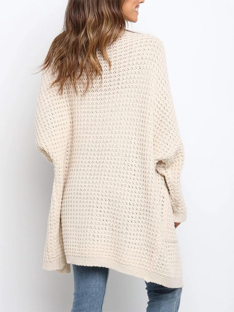 Cardigan Ample Couleur Poche Unie