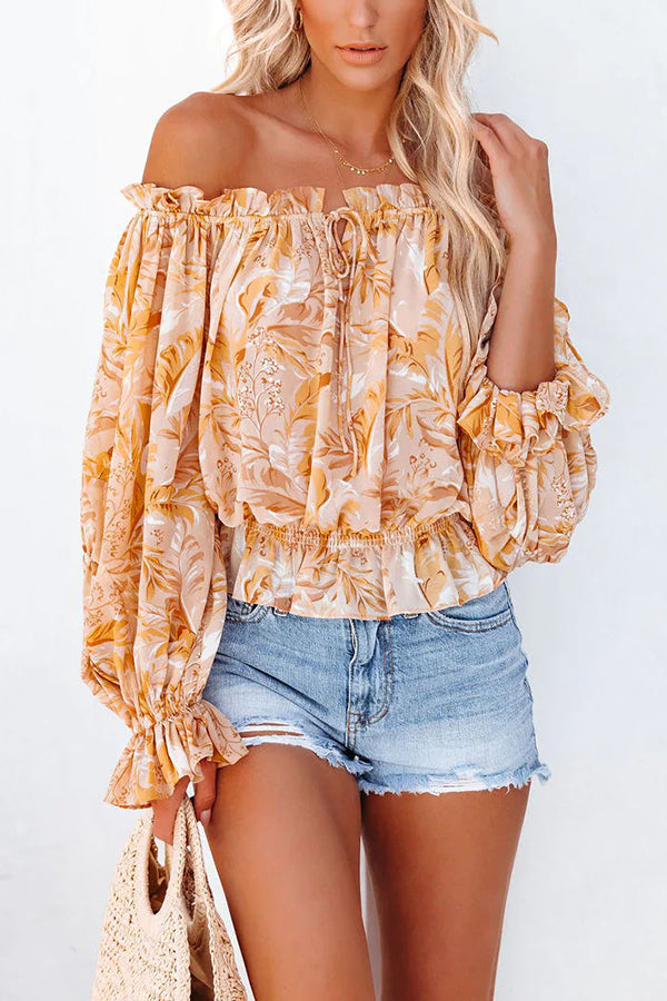 Coastal Cove Printed Off The Shoulder Blouse