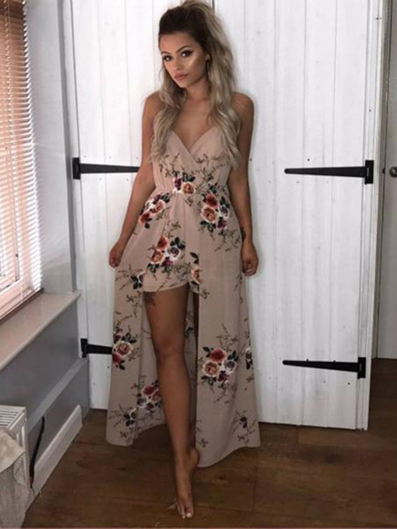 Robe Sans Manches à Imprimé Floral