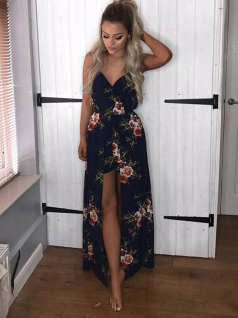 Robe Sans Manches à Imprimé Floral