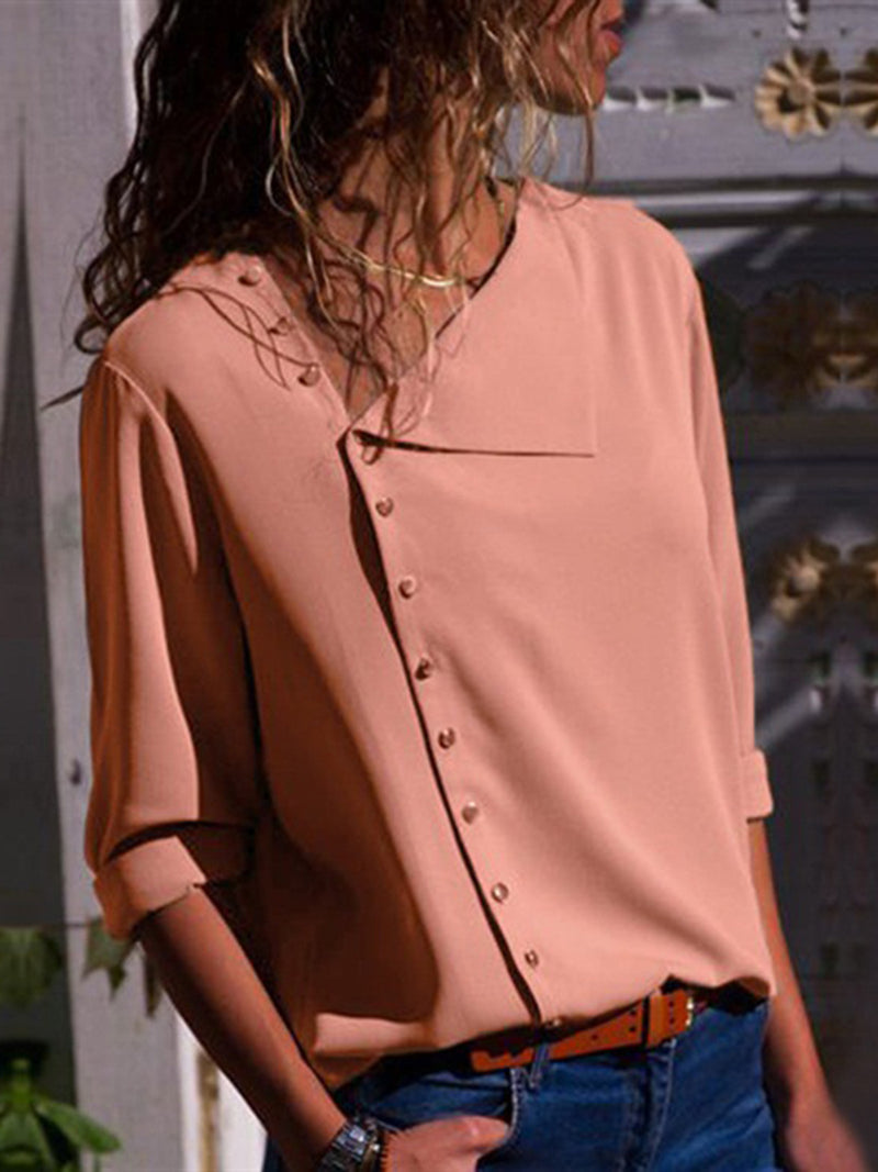 Blouse à Manches Longues avec Boutons - CA Mode