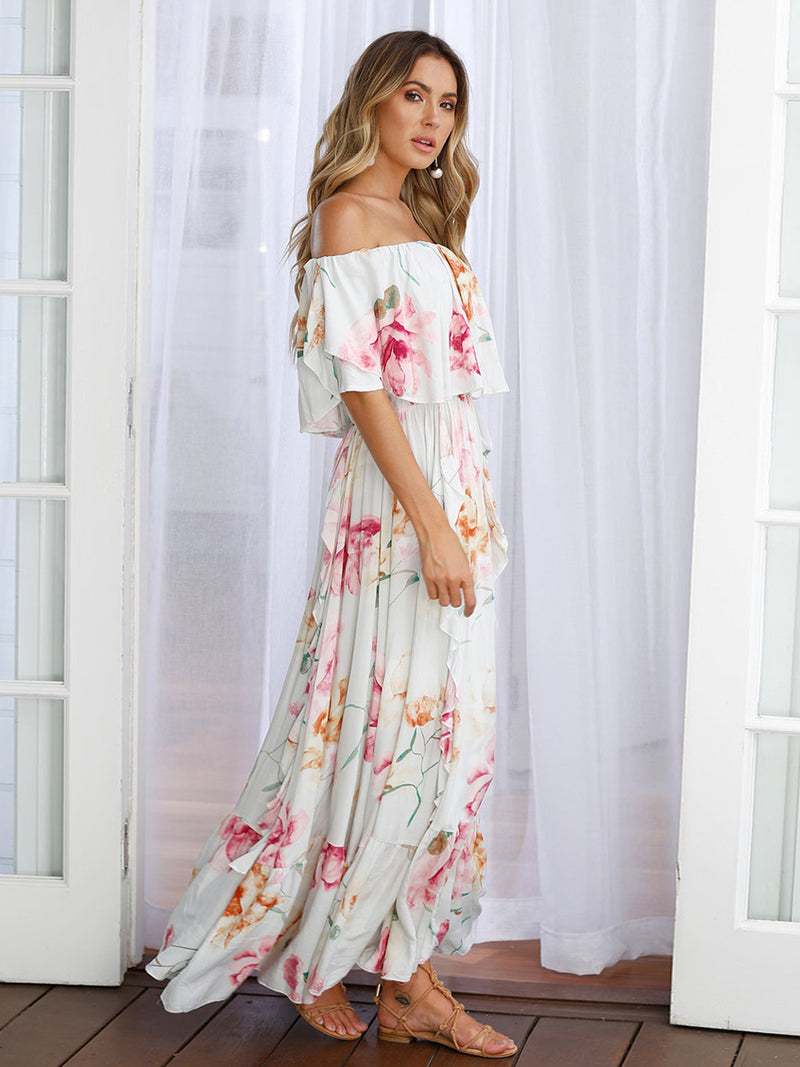 Maxi Robe à Imprimé Floral - CA Mode