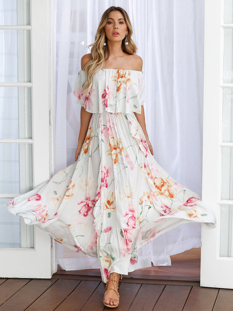 Maxi Robe à Imprimé Floral - CA Mode