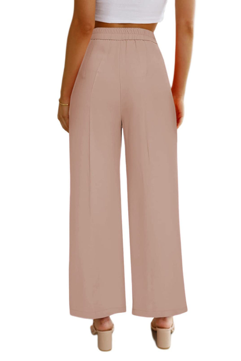 Fashion High Waist Loose Solid Color Pocketed Pant