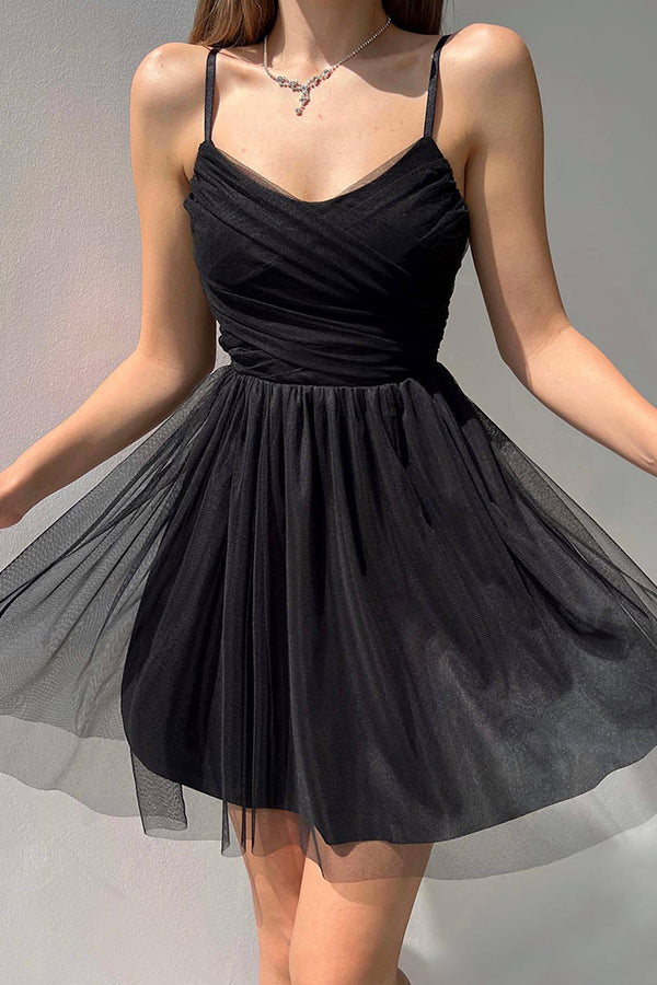 Home Before Daylight A Line Tulle Mini Dress