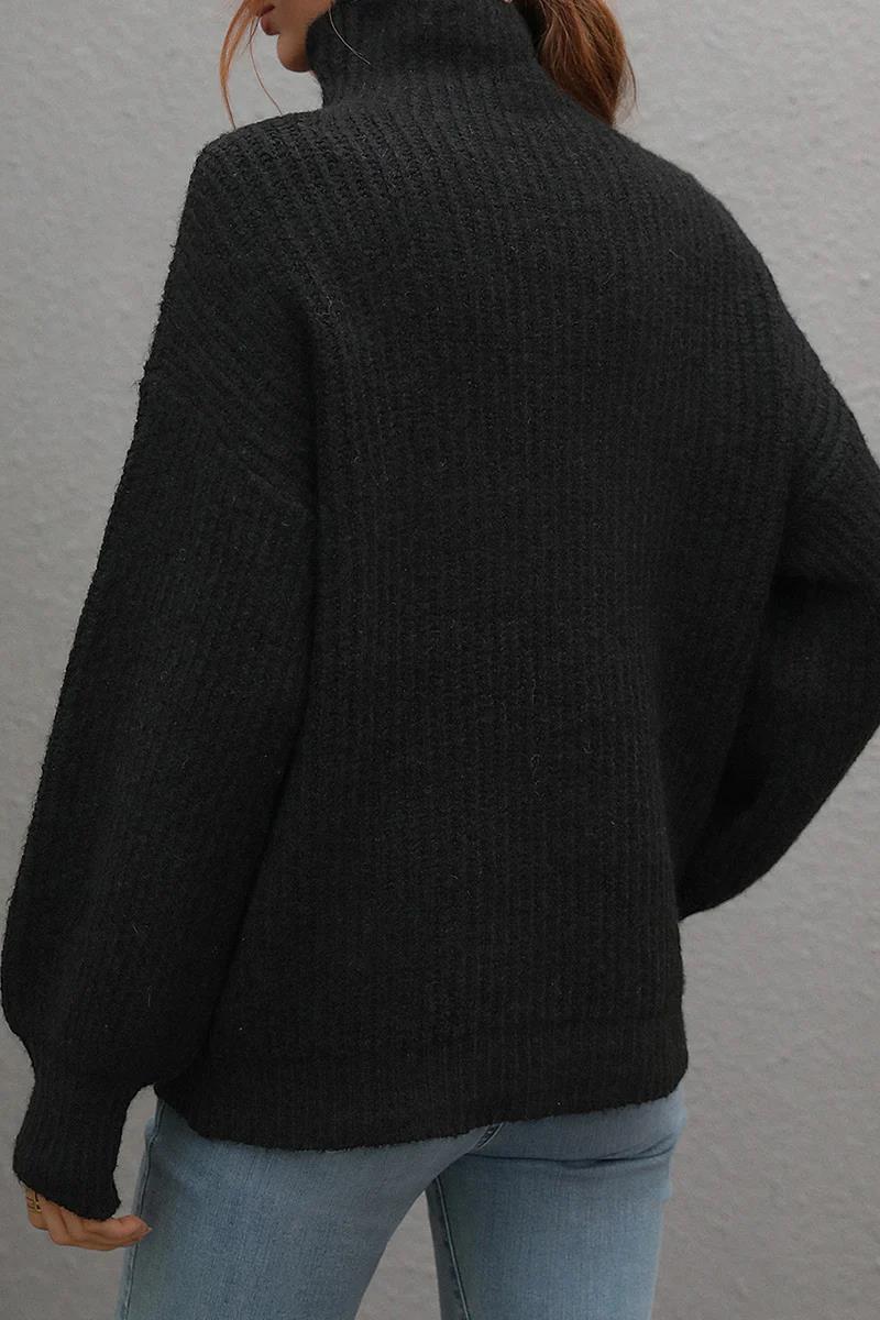 Pull Décontracté en Tricot Col Roulé