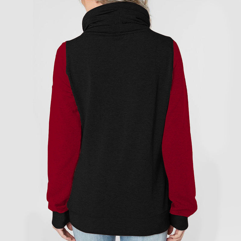 Zip Up Long Sleeve Drawstring Sweater