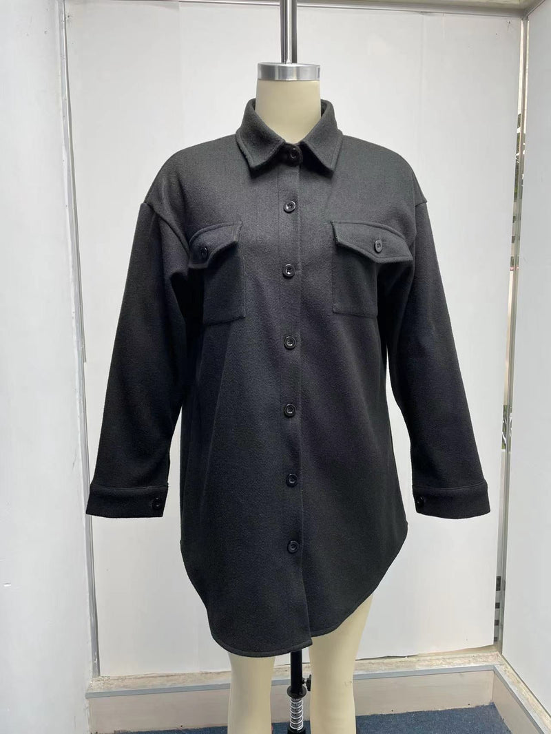 Chemise Boutonnée Décontractée Manches Longues