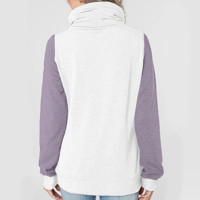 Zip Up Long Sleeve Drawstring Sweater