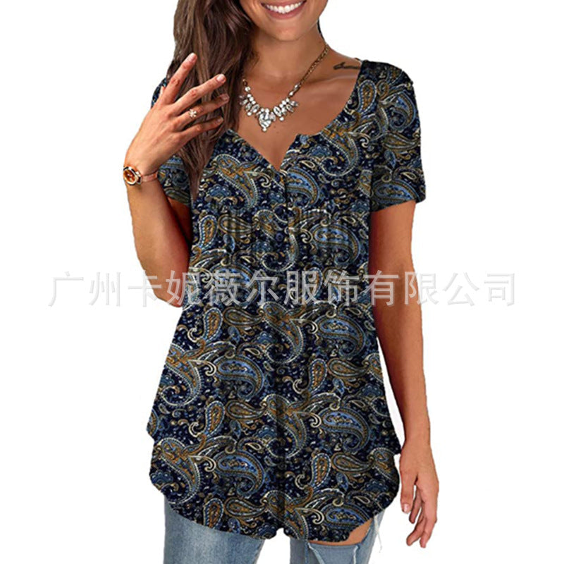 Casual Loose Short Sleeve Scoop Neck Top