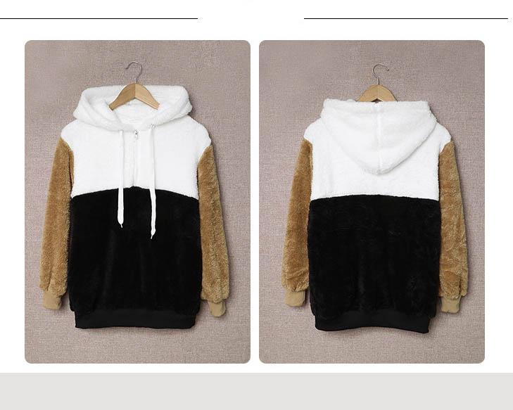 Pull à Capuche Teddy Sherpa avec Cordon de Serrage