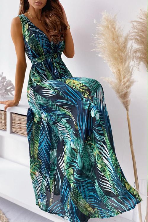 Robe Longue Nouée Col en V