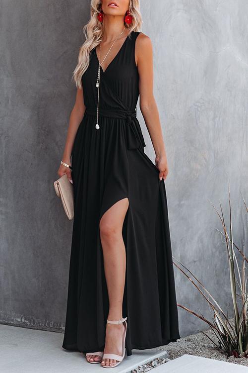 Robe Longue Irrégulière Col en V