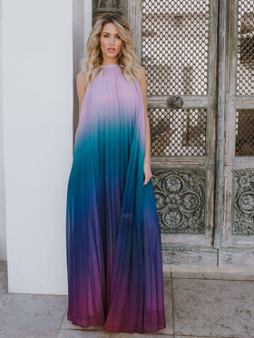 新款下架Maxi Robe de Couleur Dégradée