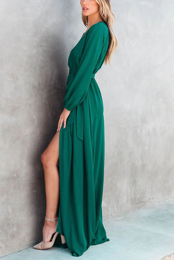 Elegance Is Beauty Front Tie Maxi Dress