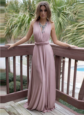 Elegant V Neck Backless Long Prom Dress - CA Mode