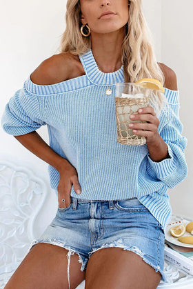 Taste of Winter Cold Shoulder Knit Sweater