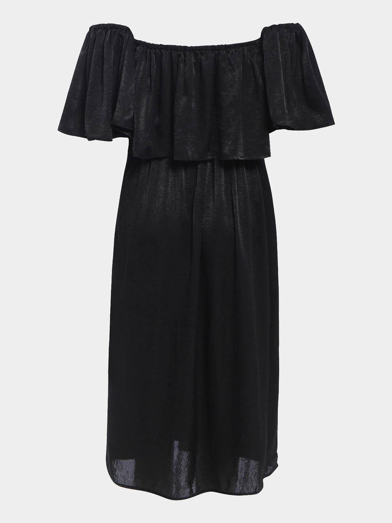 Robe Maxi Noir à Epaules Dénudées