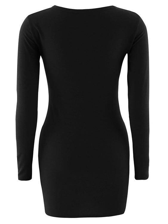 Round Neck Bodycon Mini Dress