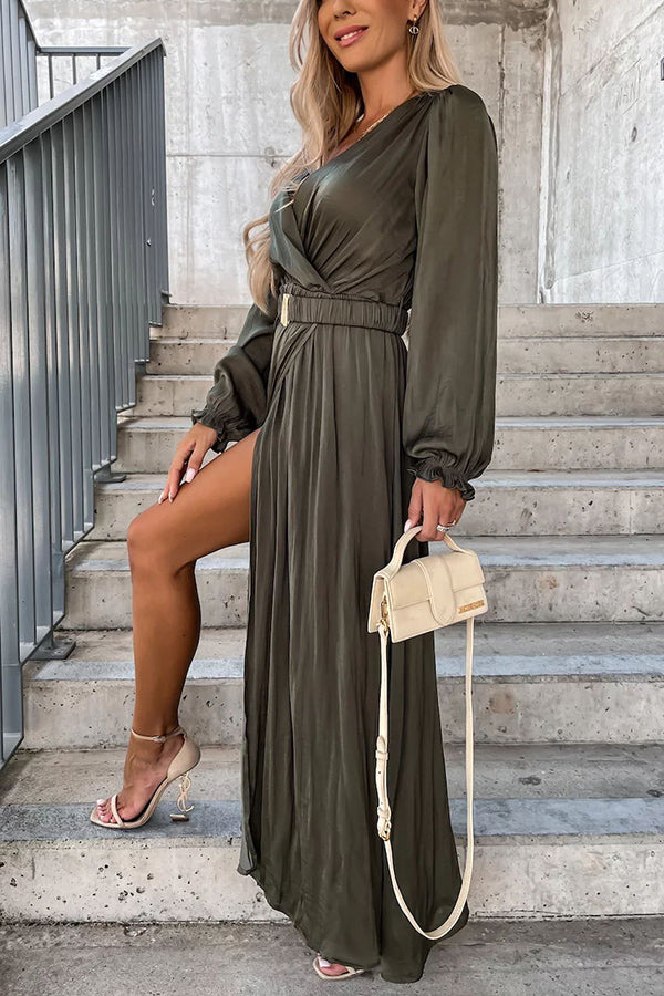 Creating Magic Long Sleeve Belted Maxi Dress