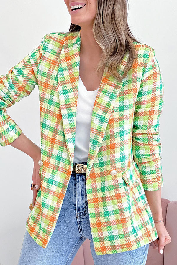 Sunrise In Your Eyes Multi Plaid Blazer