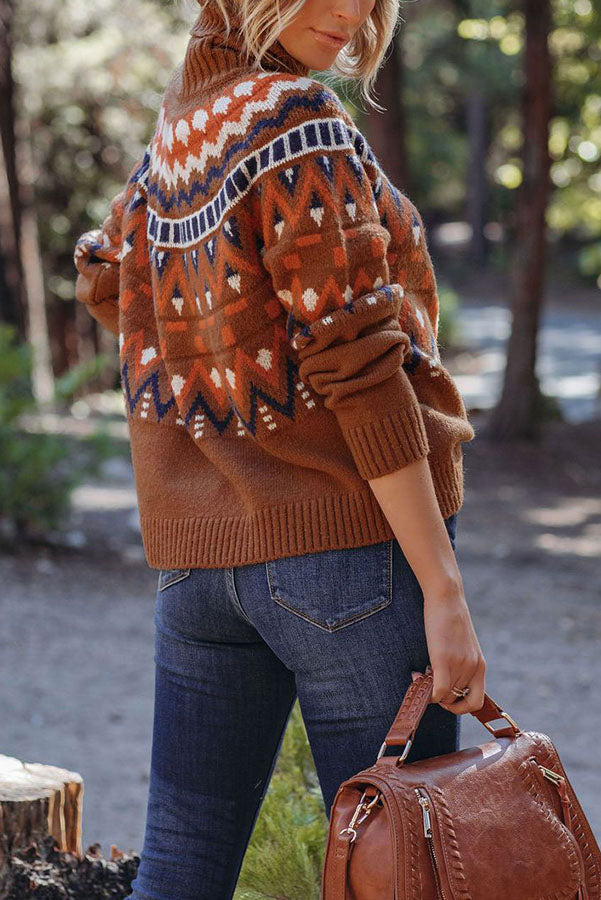 Into The Woods Textured Turtle Neck Sweater