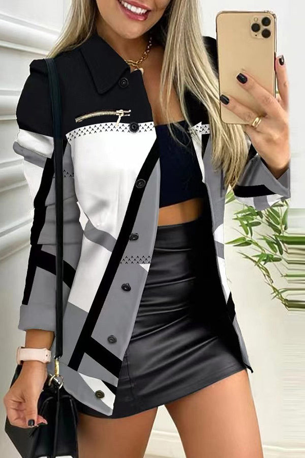 Only The Best Printed Zipper Jacket