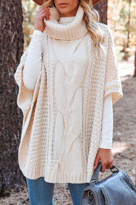 Novakiki Beside The Fire Cable Poncho Sweater