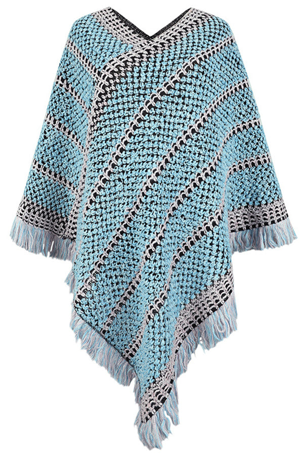 Everything and More Crochet Patterned Knit Poncho