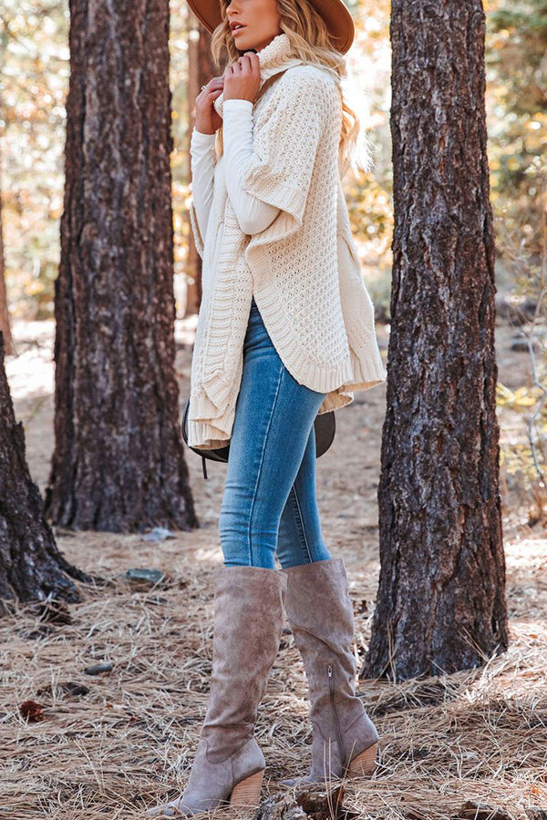 Novakiki Beside The Fire Cable Poncho Sweater