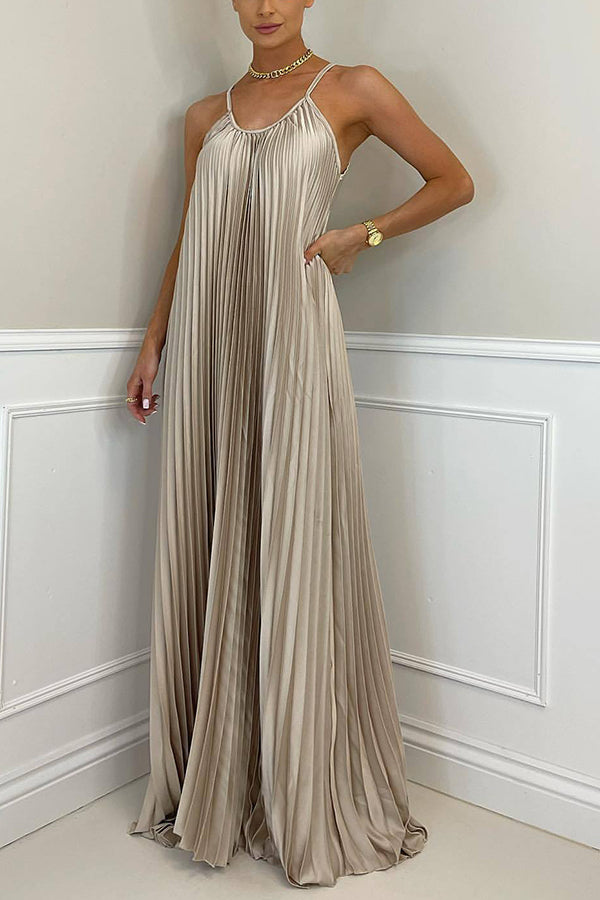 Pure Romance A-line Pleated Maxi Dress