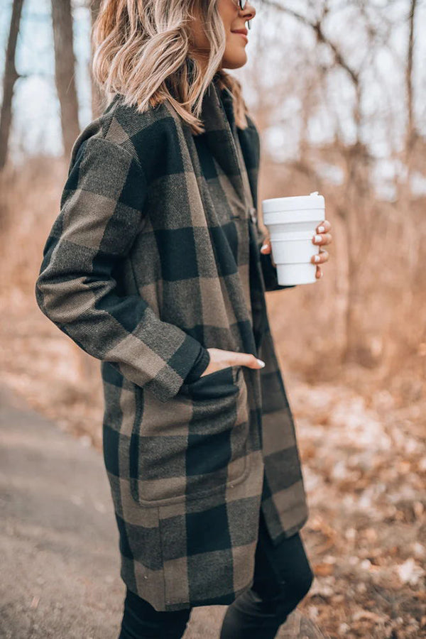 Perfect Days Ahead Plaid Cocoon Midi Coat