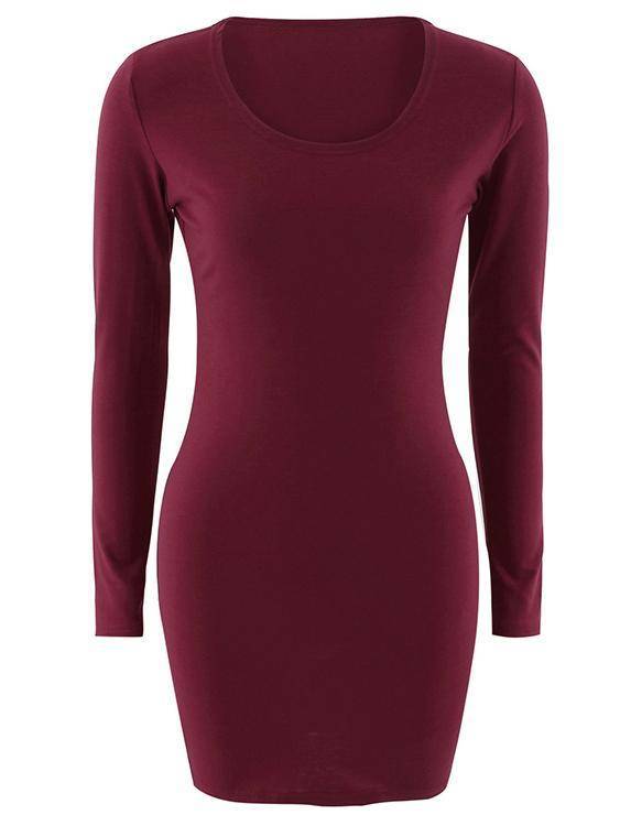 Round Neck Bodycon Mini Dress