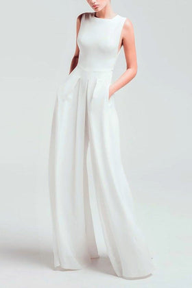 Thinking Out Sleeveless Wide Leg Jumpsuit