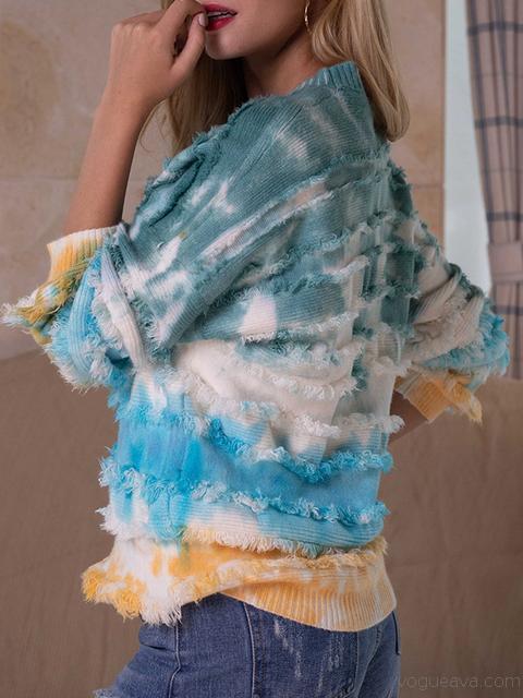 Pull Imprimé Fringe Cozy Tie-dye