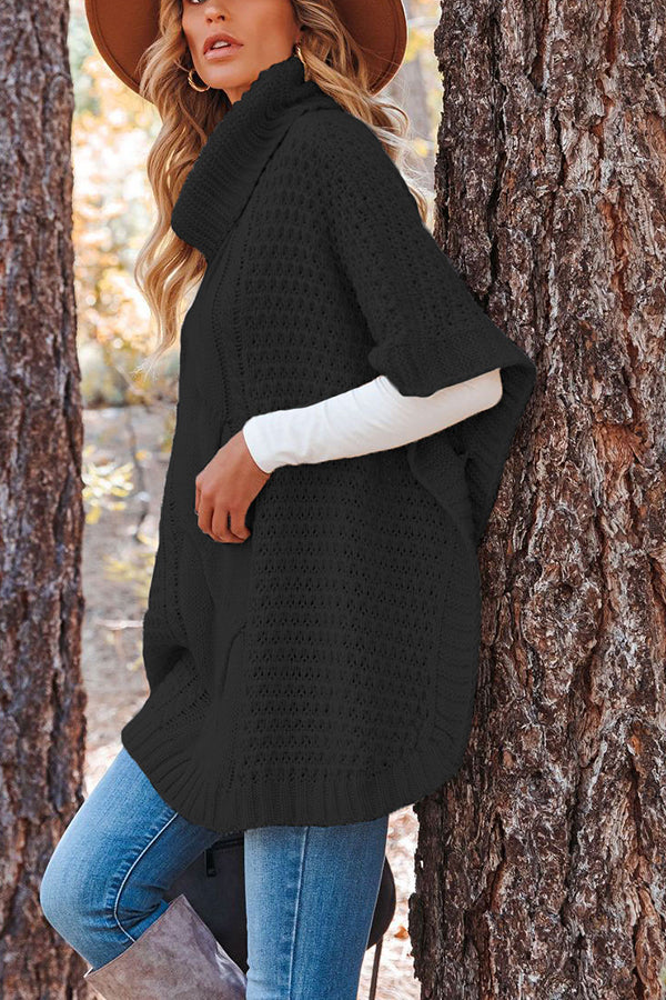 Novakiki Beside The Fire Cable Poncho Sweater