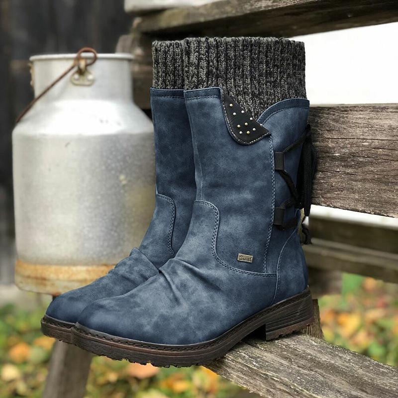 Bottes d'hiver Chaudes à Lacets pour Femmes