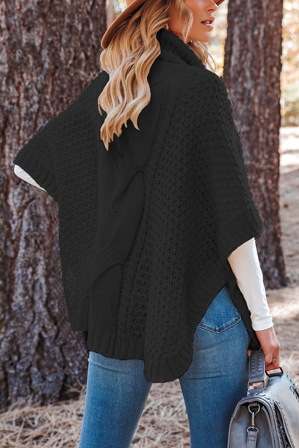 Novakiki Beside The Fire Cable Poncho Sweater