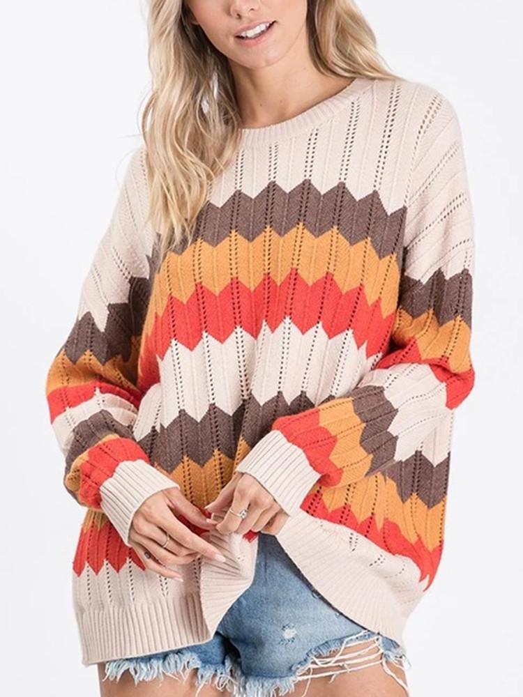 Pull à Rayures Couleur Zigzag