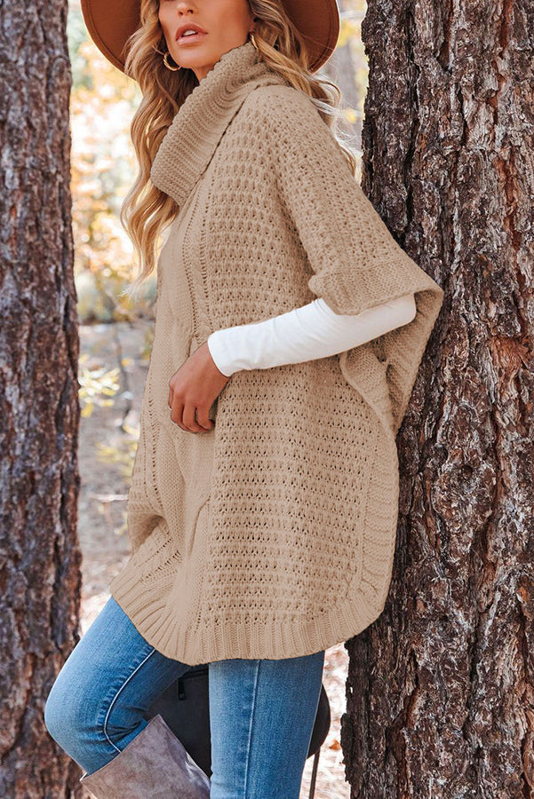 Novakiki Beside The Fire Cable Poncho Sweater