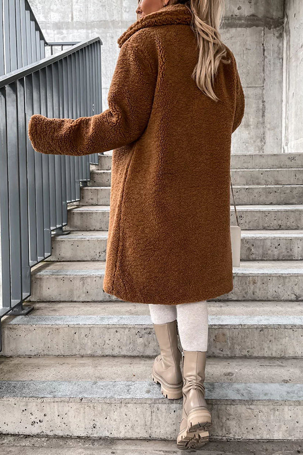 S'mores and Cozy Button Down Pocketed Teddy Coat