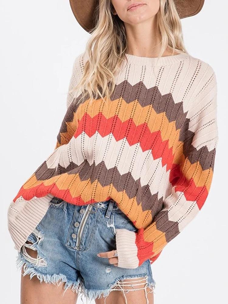 Pull à Rayures Couleur Zigzag