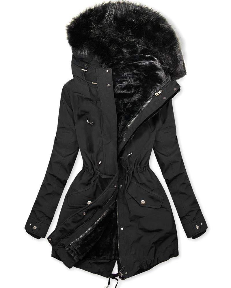 Add Velvet Padded Winter Hooded Coat