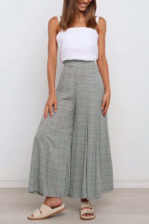 Floral High Waist Wide Leg Pants