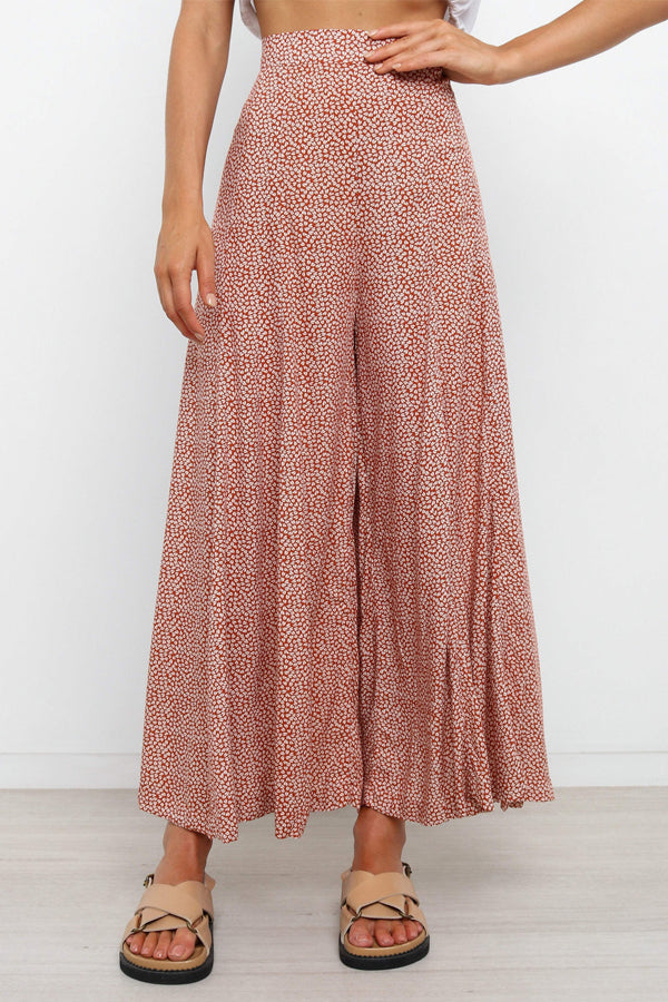 Floral High Waist Wide Leg Pants