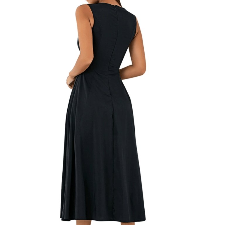 Sleeveless Round Neck  Women's Large Swing Dress