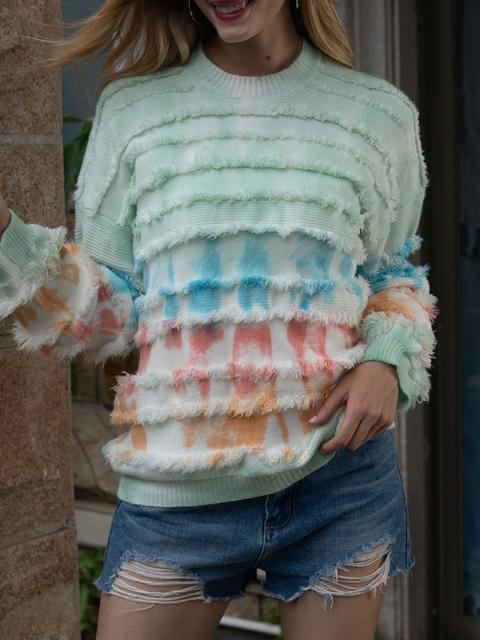 Pull Imprimé Fringe Cozy Tie-dye